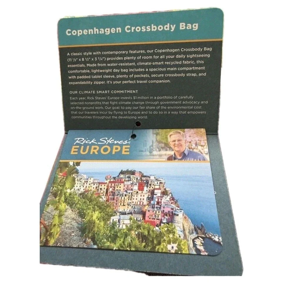 Rick Steves Europe Copenhagen Crossbody Bag Gray Travel Shoulder Messenger Carry